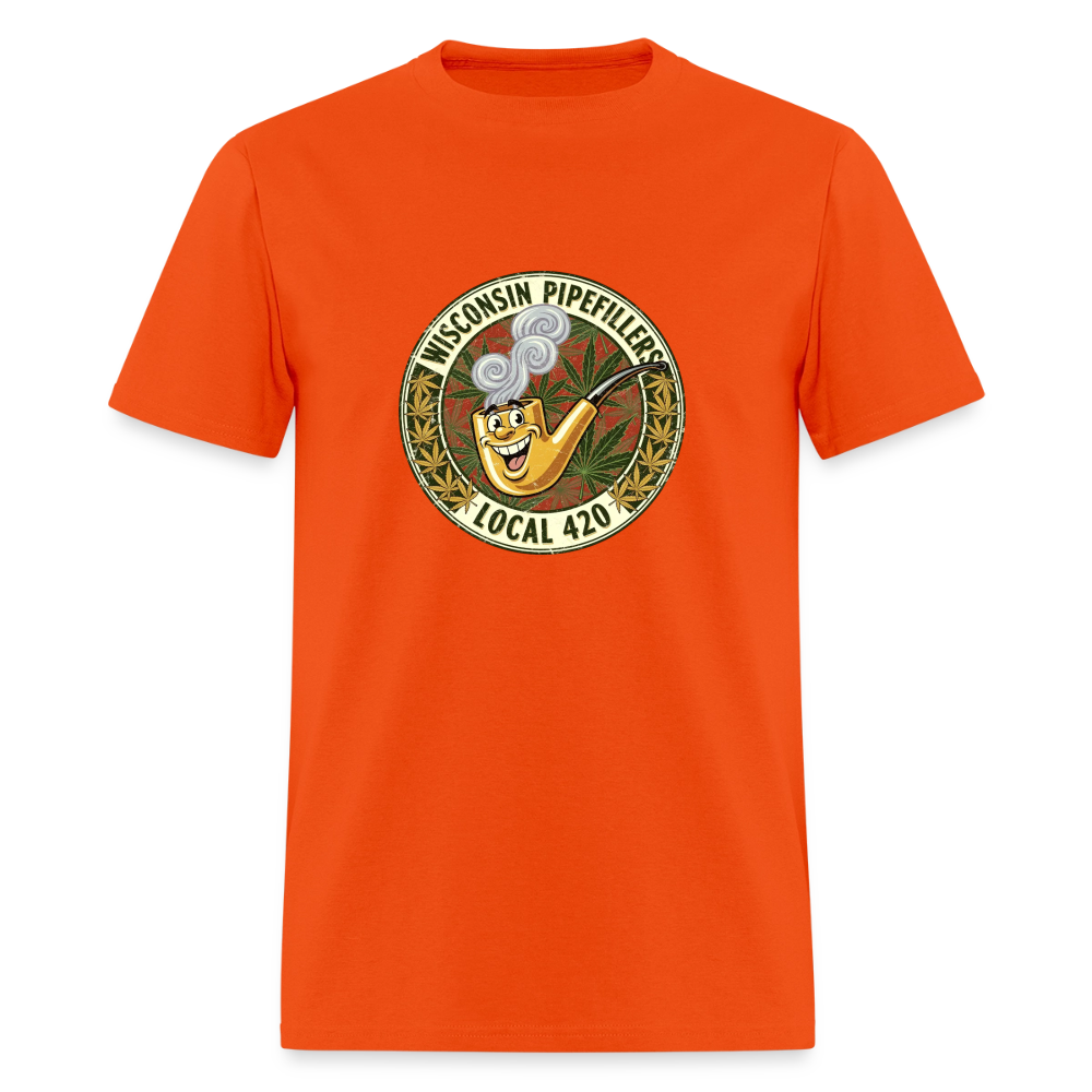 WISCONSIN PIPEFILLERS LOCL 420 Men's T-Shirt - orange