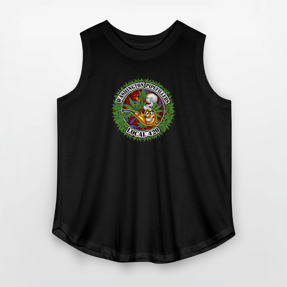 WASHINGTON PIPEFILLERS LOCAL 420 Women's Curvy Relaxed Tank Top - black