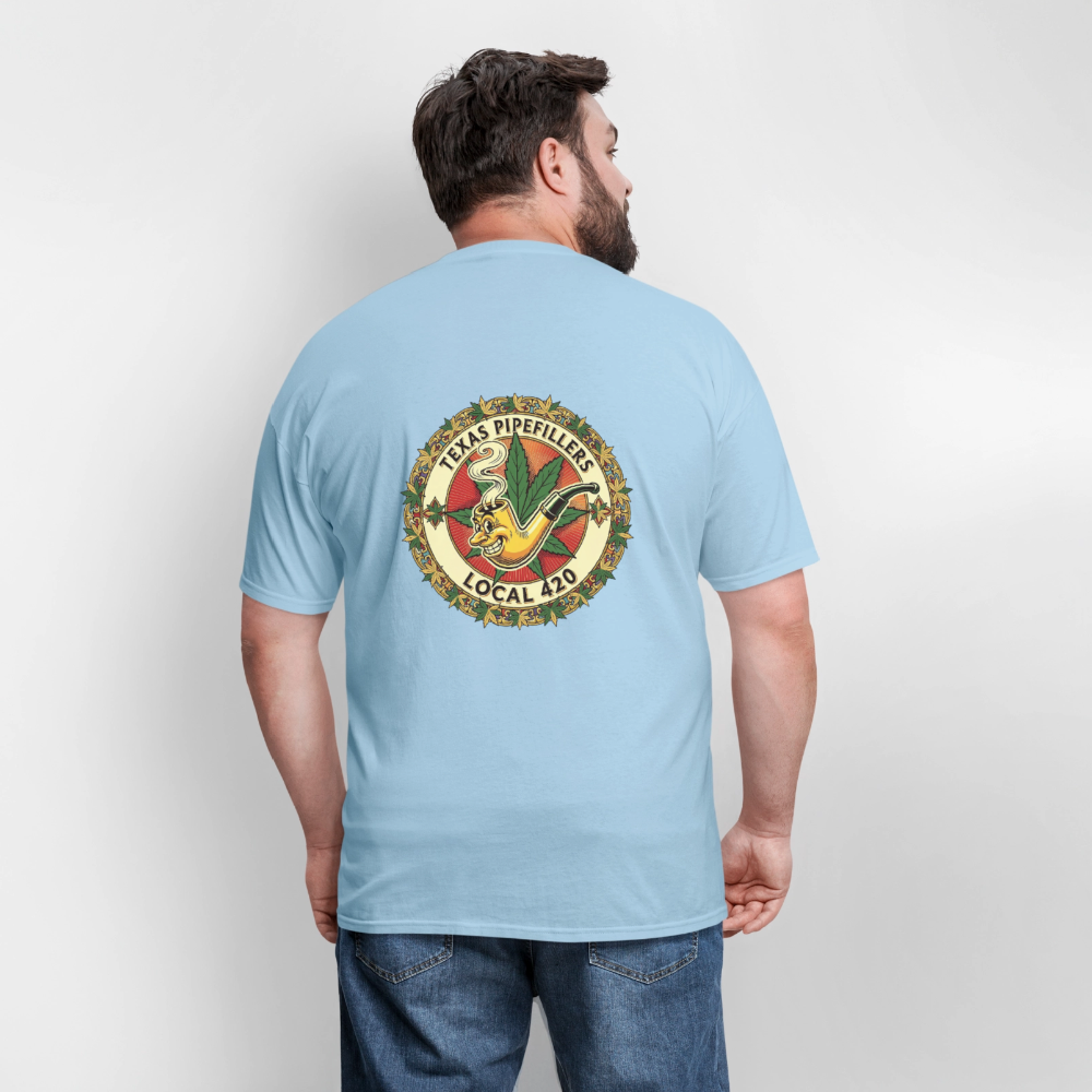 TEXAS PIPEFILLERS LOCAL 420 F/B DESIGN Men's T-Shirt - powder blue