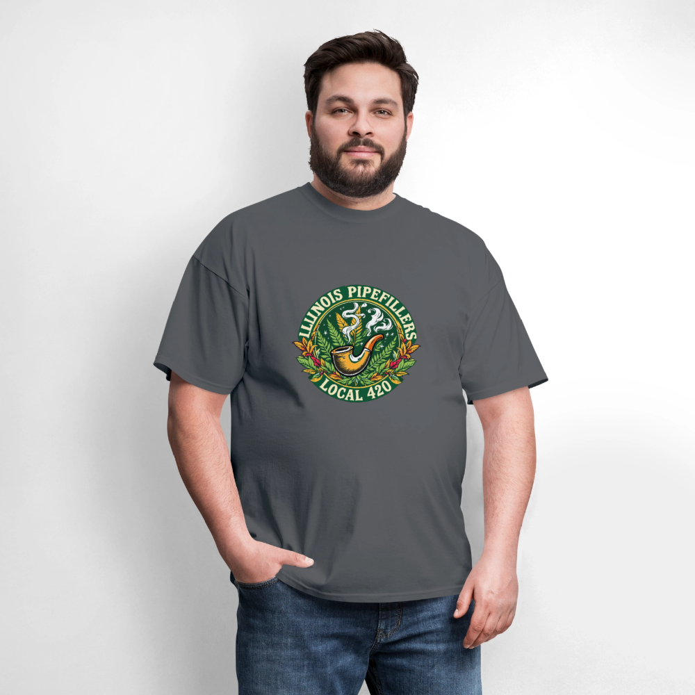 ILLINOIS PIPEFILLERS LOCAL 420 Men's T-Shirt - charcoal