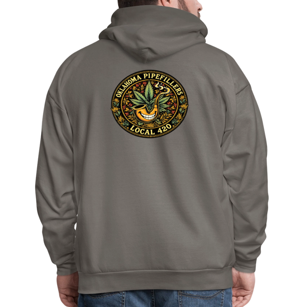 OKLAHOMA PIPEFILLERS LOCAL 420  F/B DESIGNS Men's Hoodie - asphalt gray