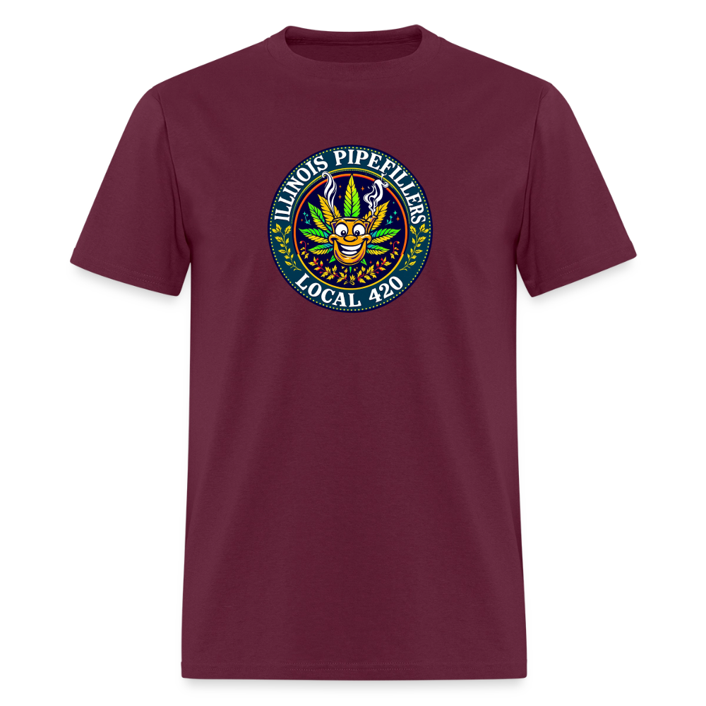 ILLINOIS PIPEFILLERS LOCAL 420 Men's T-Shirt - burgundy