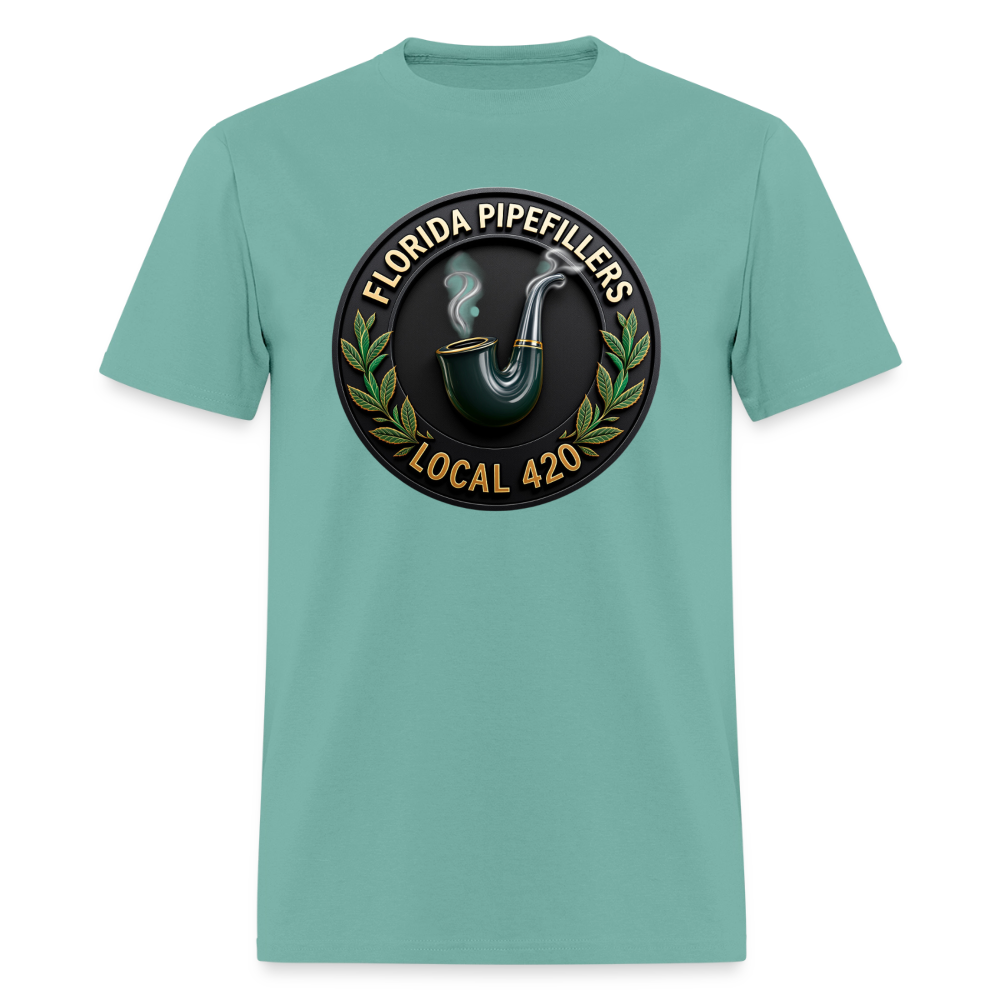 FLORIDA PIPEFILLERS LOCAL 420 F/B DESIGN Men's T-Shirt - aquatic