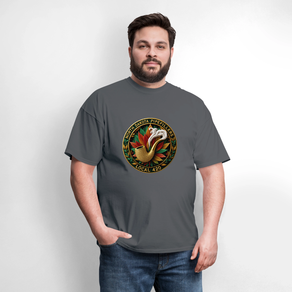 NORTH DAKOTA PIPEFILLERS LOCAL 420 F/B DESIGNS Men's T-Shirt - charcoal