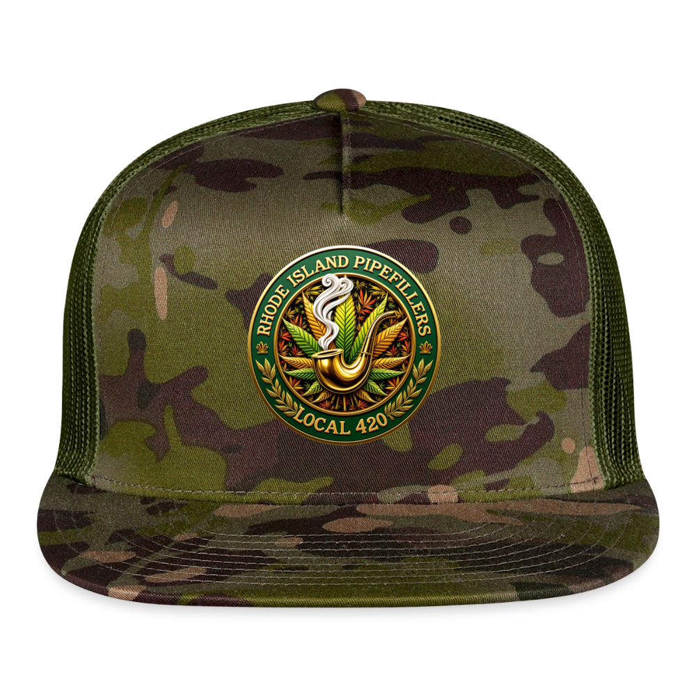 RHODE ISLAND PIPEFILLERS LOCAL 420 CAMO Trucker Hat - MultiCam\green