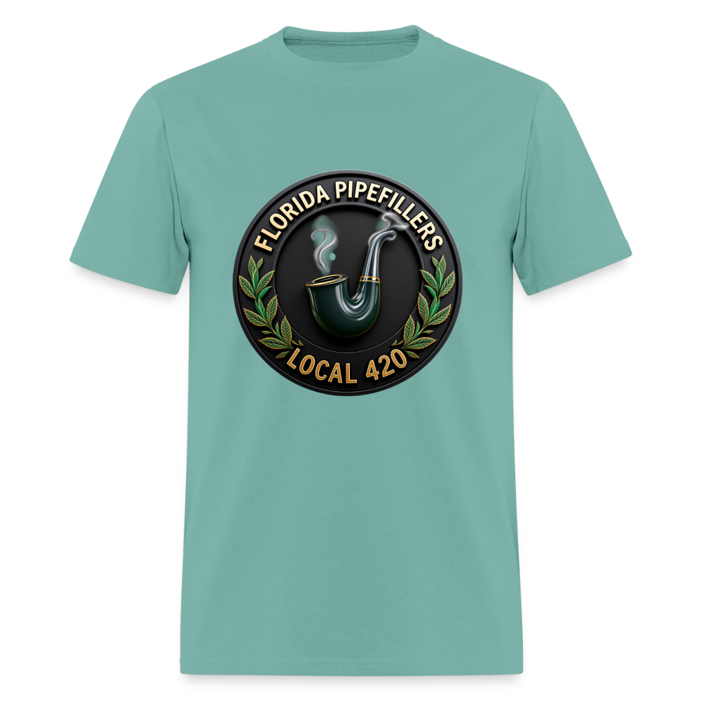FLORIDA PIPEFILLERS LOCAL 420 F/B DESIGN Men's T-Shirt - aquatic