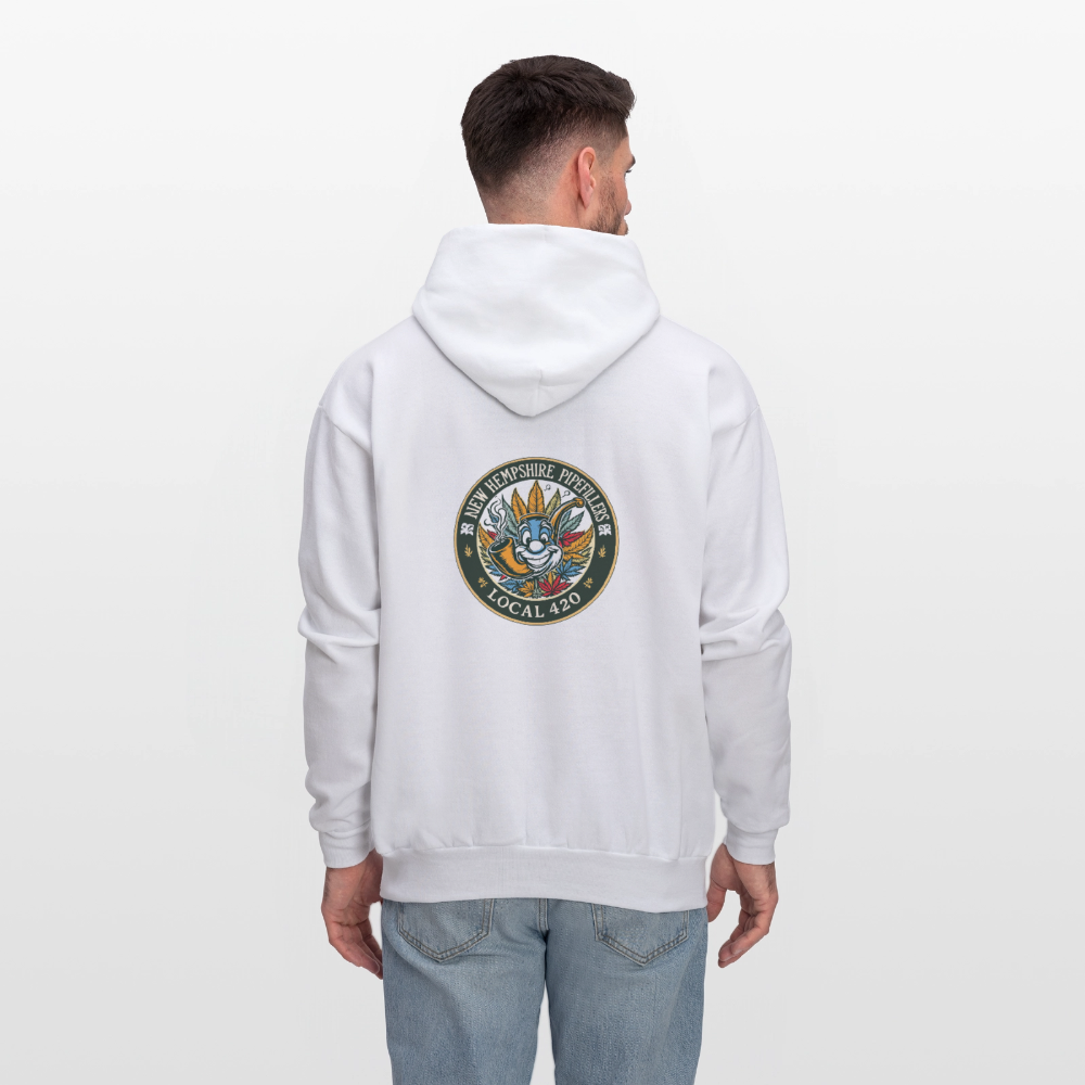 NEW HEMPSHIRE PIPEFILLERS LOCAL 420 2 EMBLEM Men's Hoodie - white