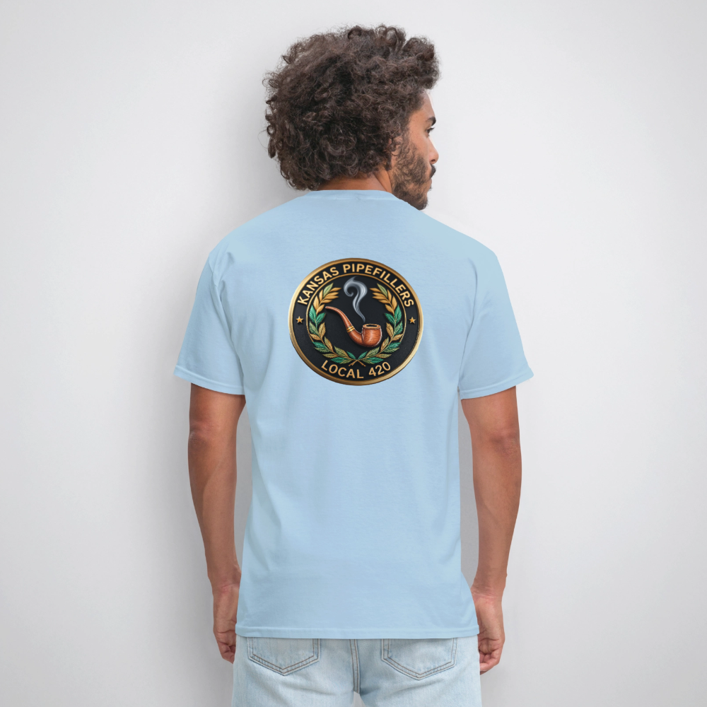 KANSAS PIPEFILLERS LOCAL 420 Men's T-Shirt - powder blue