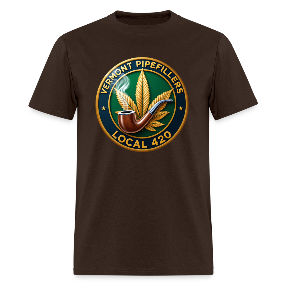 VERMONT PIPEFILLERS LOCAL 420 Men's T-Shirt - brown