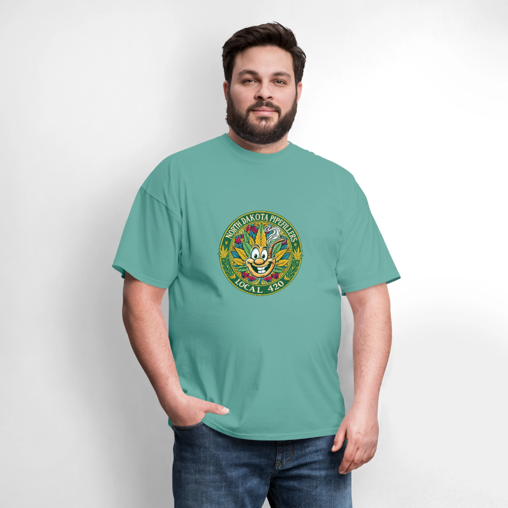NORTH DAKOTA PIPEFILLERS LOCAL 420 Men's T-Shirt - aquatic