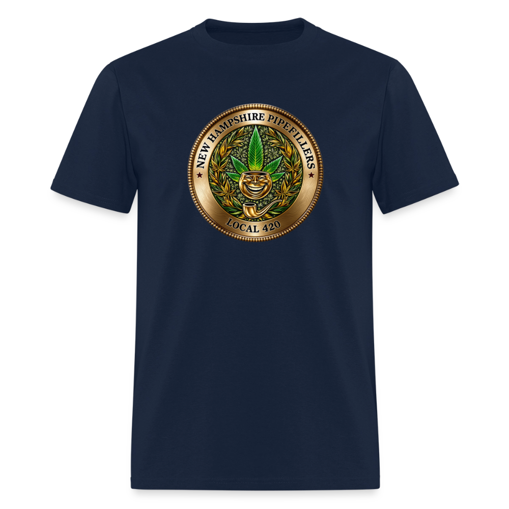 NEW HAMPSHIRE PIPEFILLERS UNION LOCAL 420 Men's T-Shirt - navy