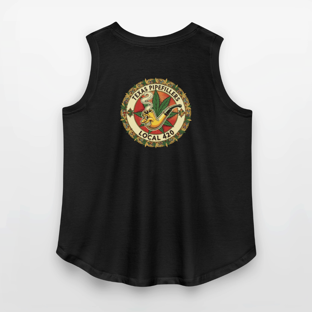 TEXAS PIPEFILLERS LOCAL 420 F/B DESIGN Women's Curvy Relaxed Tank Top - black