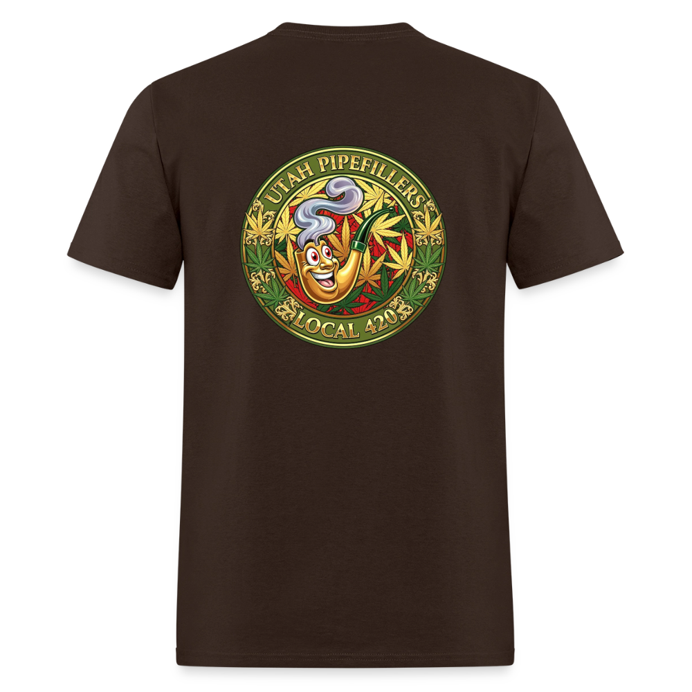 UTAH PIPEFILLERS LOCAL 420 F/B DESIGN Men's T-Shirt - brown