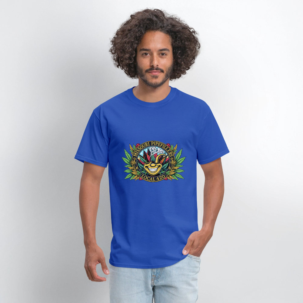 MISSOURI PIPEFILLERS LOCAL 420 Dog Bandana Men's T-Shirt - royal blue