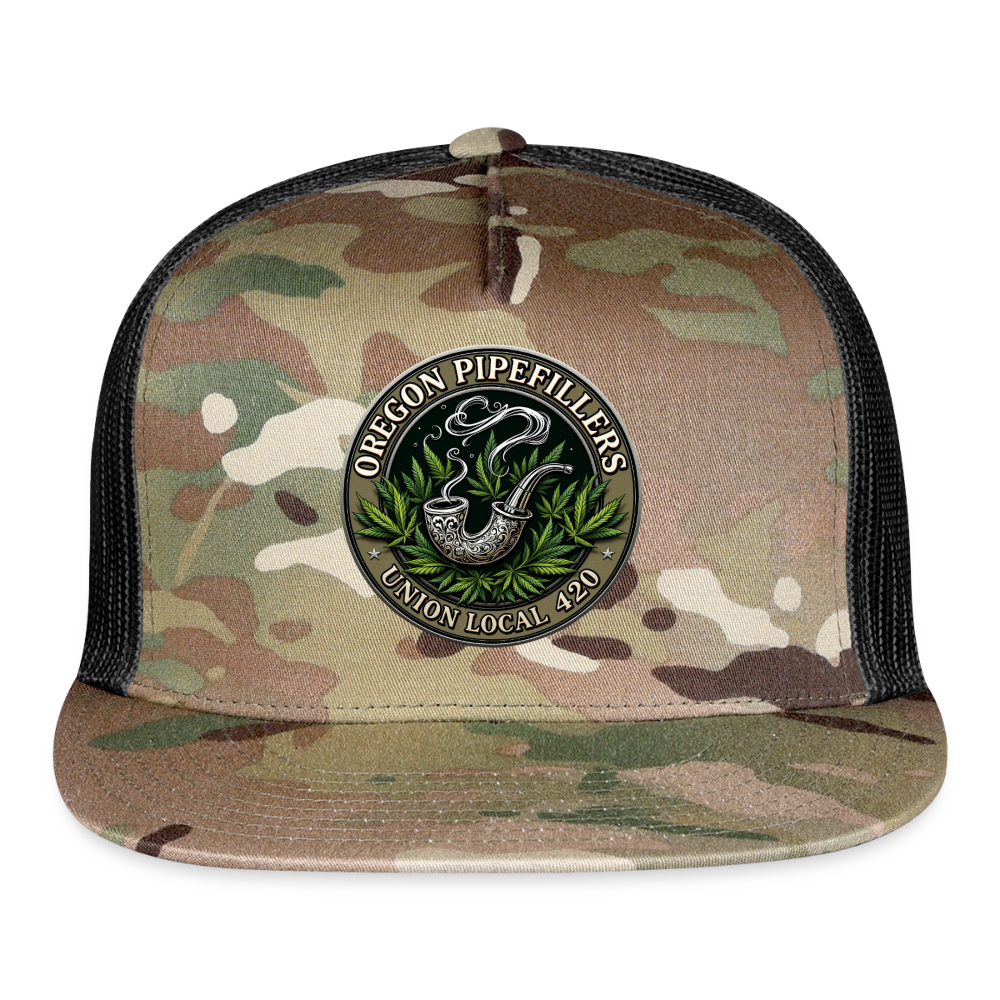 OREGON PIPEFILLERS UNION LOCAL 420 Trucker Hat - MultiCam\black
