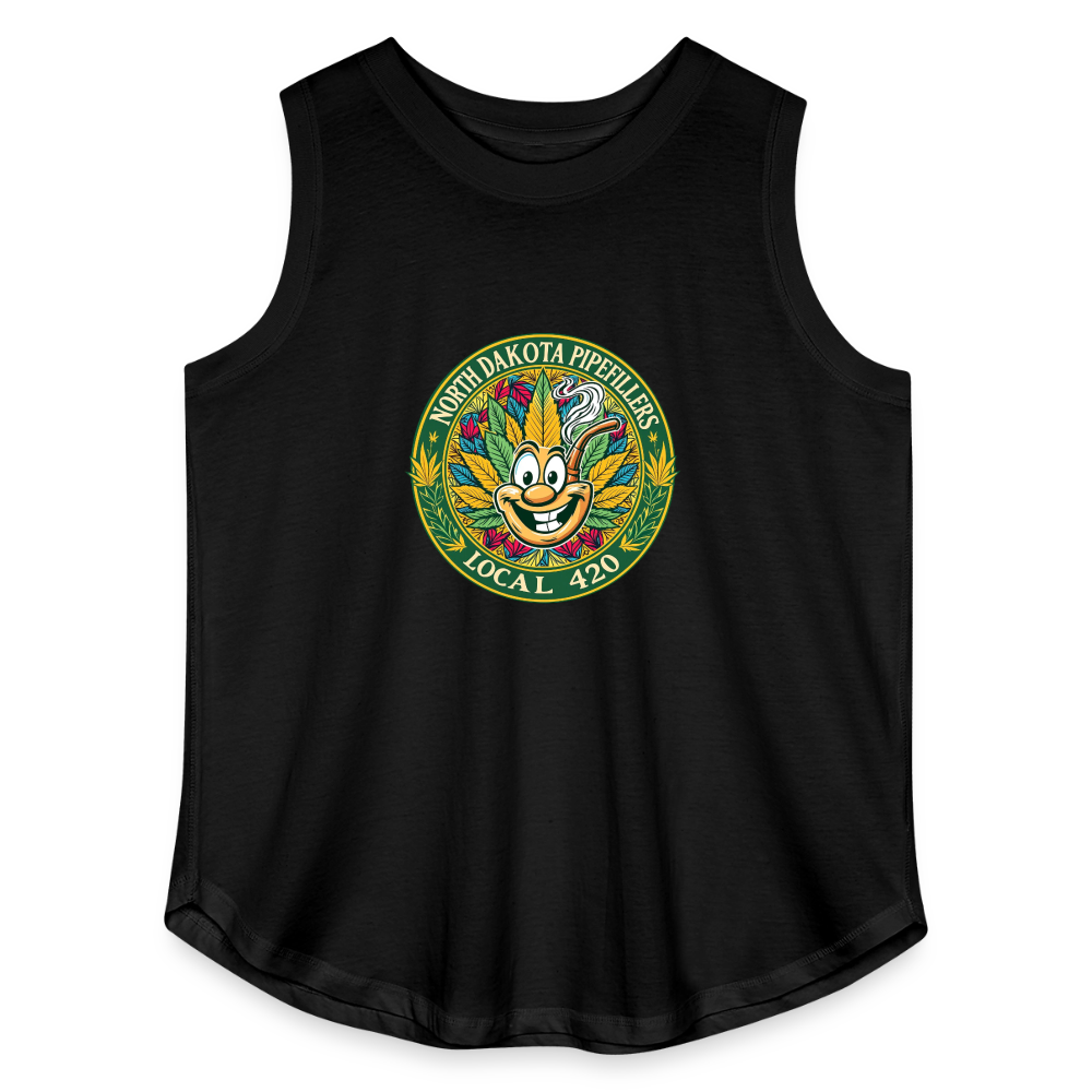 NORTH DAKOTA PIPEFILLERS LOCAL 420 Women's Curvy Relaxed Tank Top - black