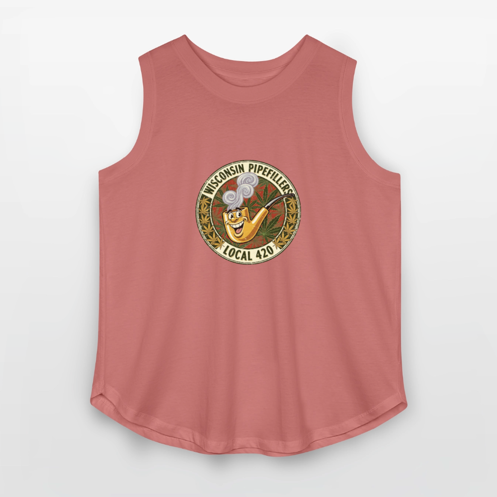 WISCONSIN PIPEFILLERS LOCL 420 Women's Curvy Relaxed Tank Top - mauve