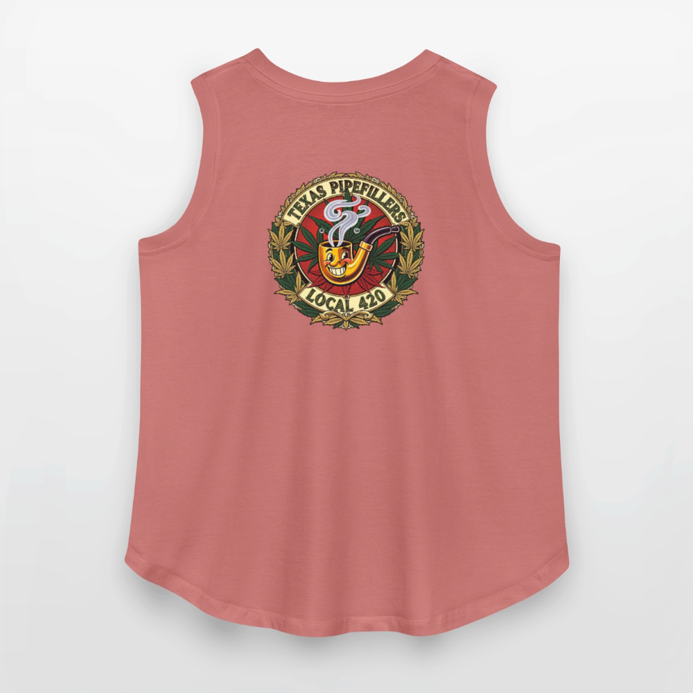 TEXAS PIPEFILLERS LOCAL 420 F.B DESIGN Women's Curvy Relaxed Tank Top - mauve