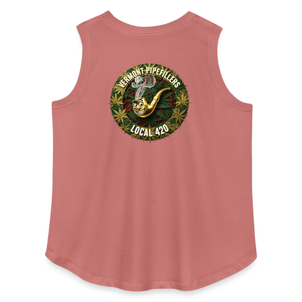 VERMONT PIPEFILLERS LOCAL 420  F/B DESIGN Women's Curvy Relaxed Tank Top - mauve