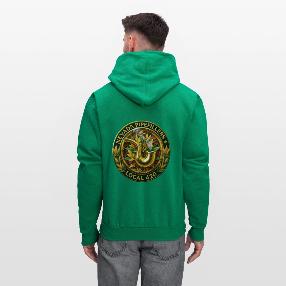 NEVADA PIPEFILLERS LOCAL 420  F/B DESIGN Men's Hoodie - kelly green