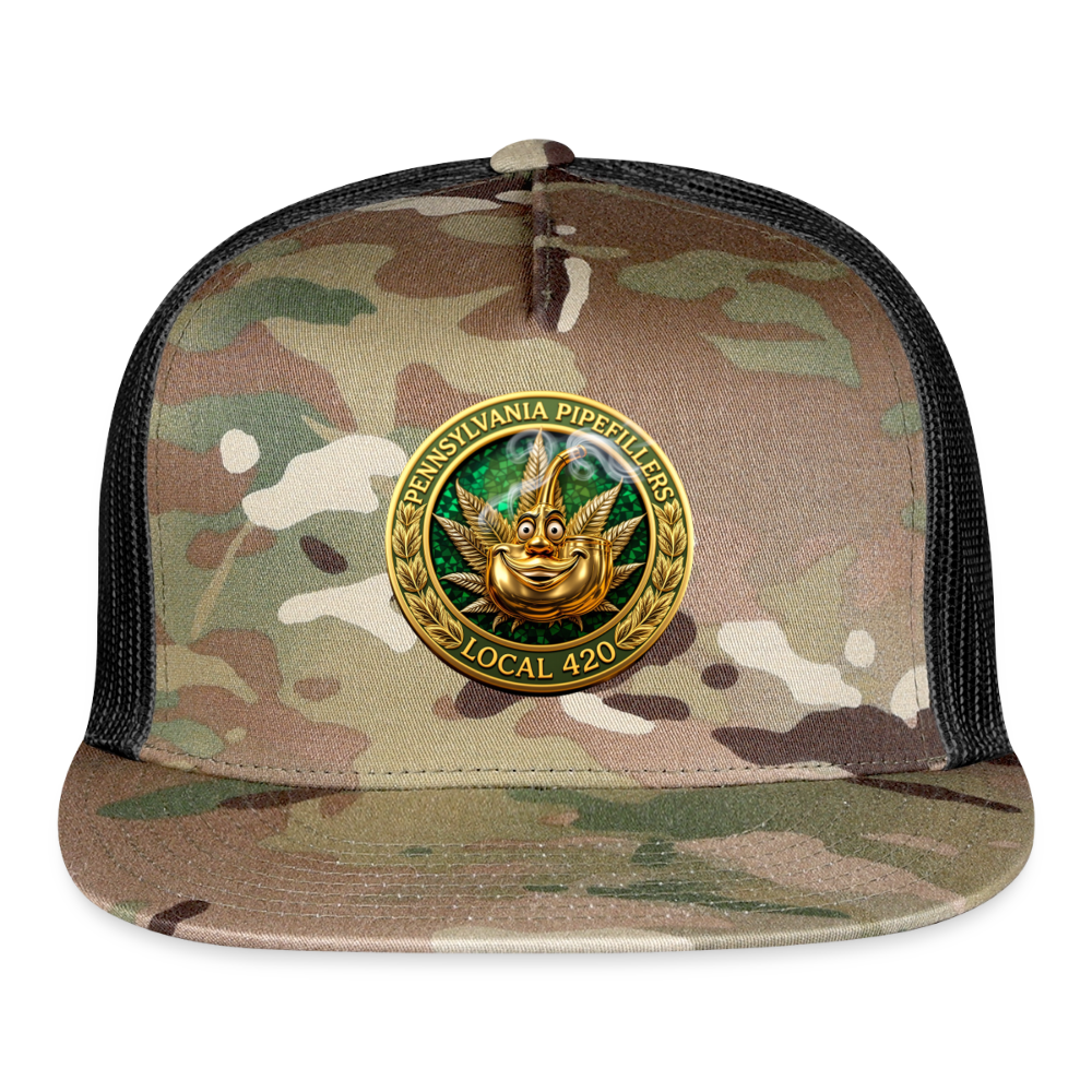 PENNSYLVANIA PIPEFILLERS LOCAL 420 CAMO Trucker Hat - MultiCam\black