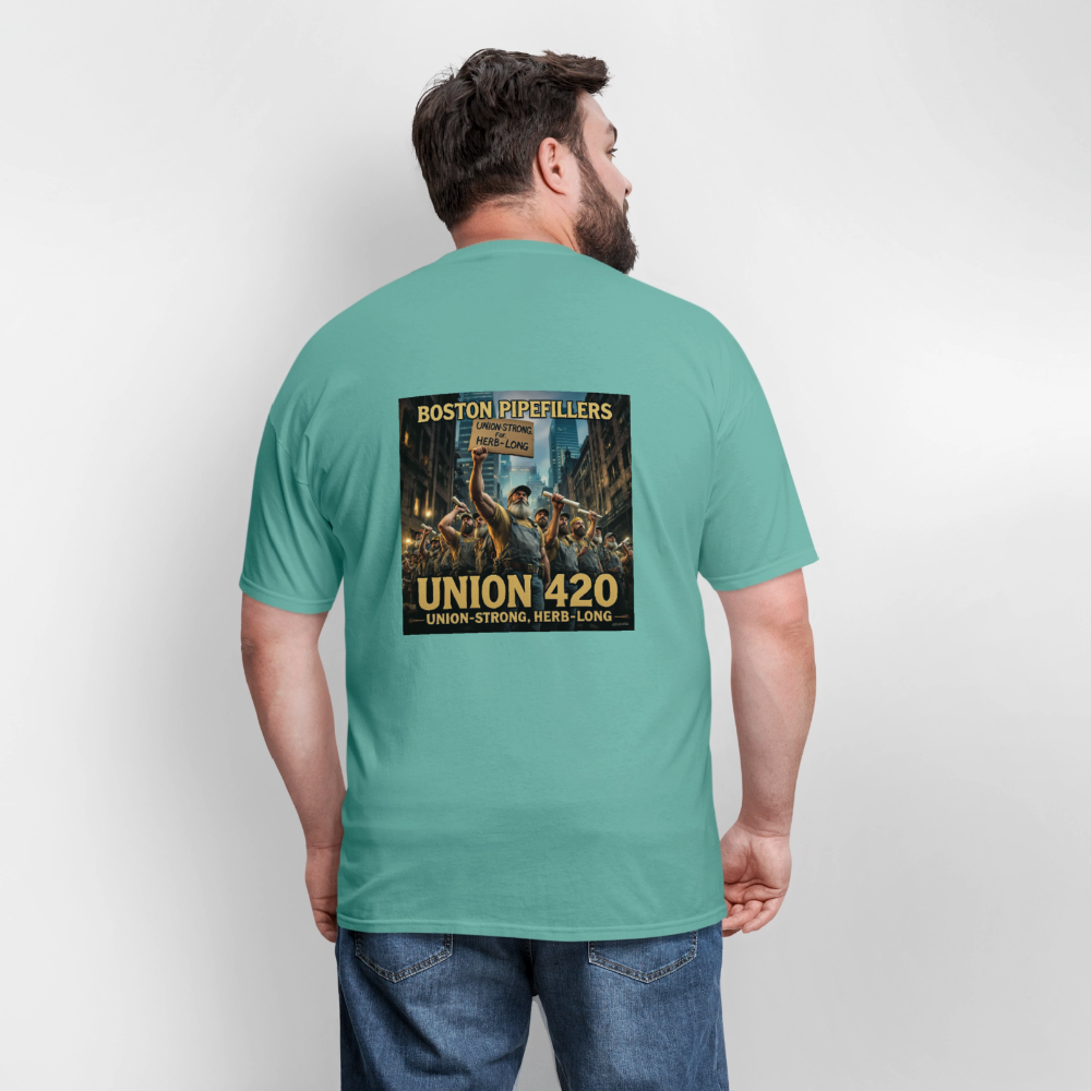 NEW ENGLAND PIPEFILLERS UNION 420 Men's T-Shirt - aquatic