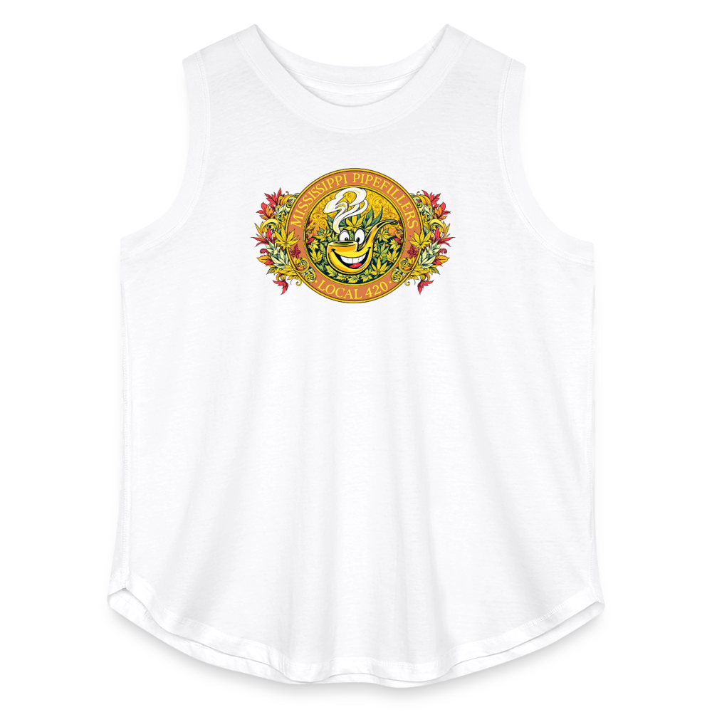MISSISSIPPI PIPEFILLERS LOCAL 420 F/B DESIGN Women's Curvy Relaxed Tank Top - white