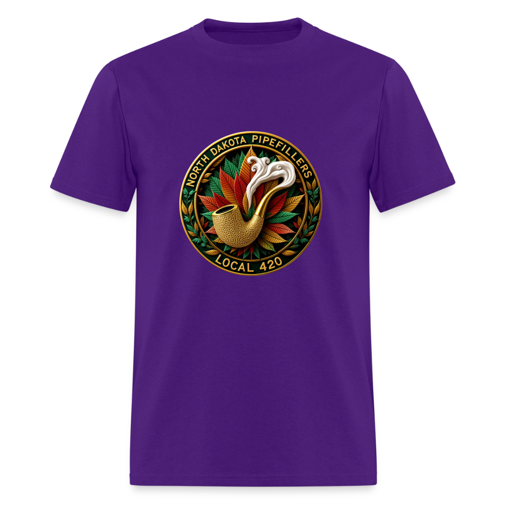 NORTH DAKOTA PIPEFILLERS LOCAL 420 F/B DESIGNS Men's T-Shirt - purple