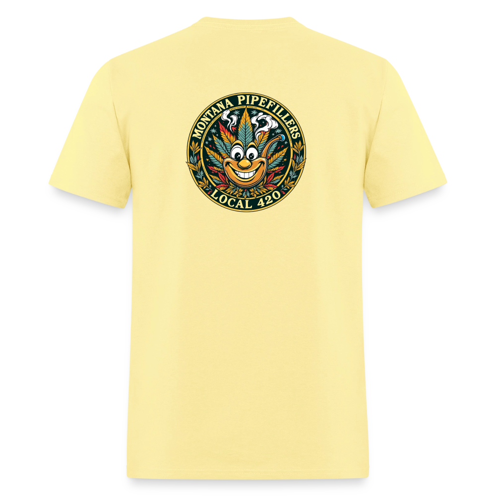 MONTANA PIPEFILLERS LOCAL 420 F/B DESIGN Men's T-Shirt - cornsilk