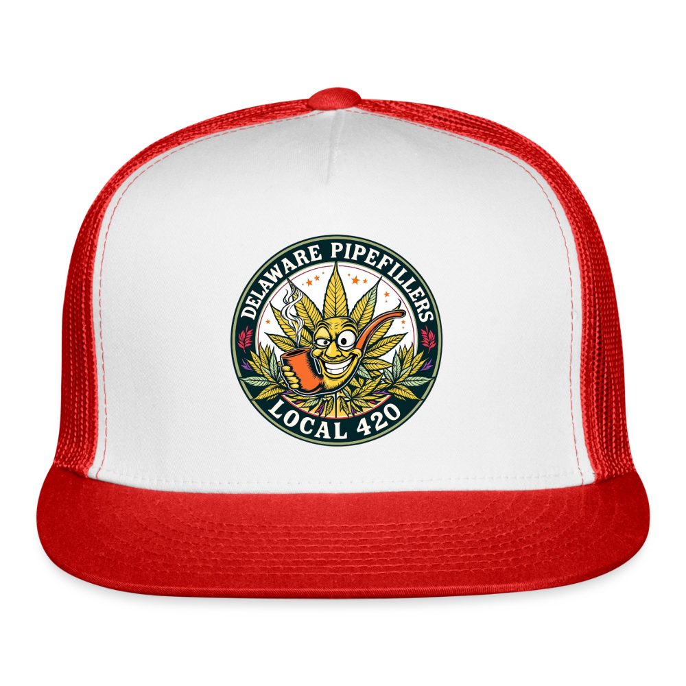 DELAWARE  PIPEFILLERD LOCAL 420 Trucker Hat - white/red