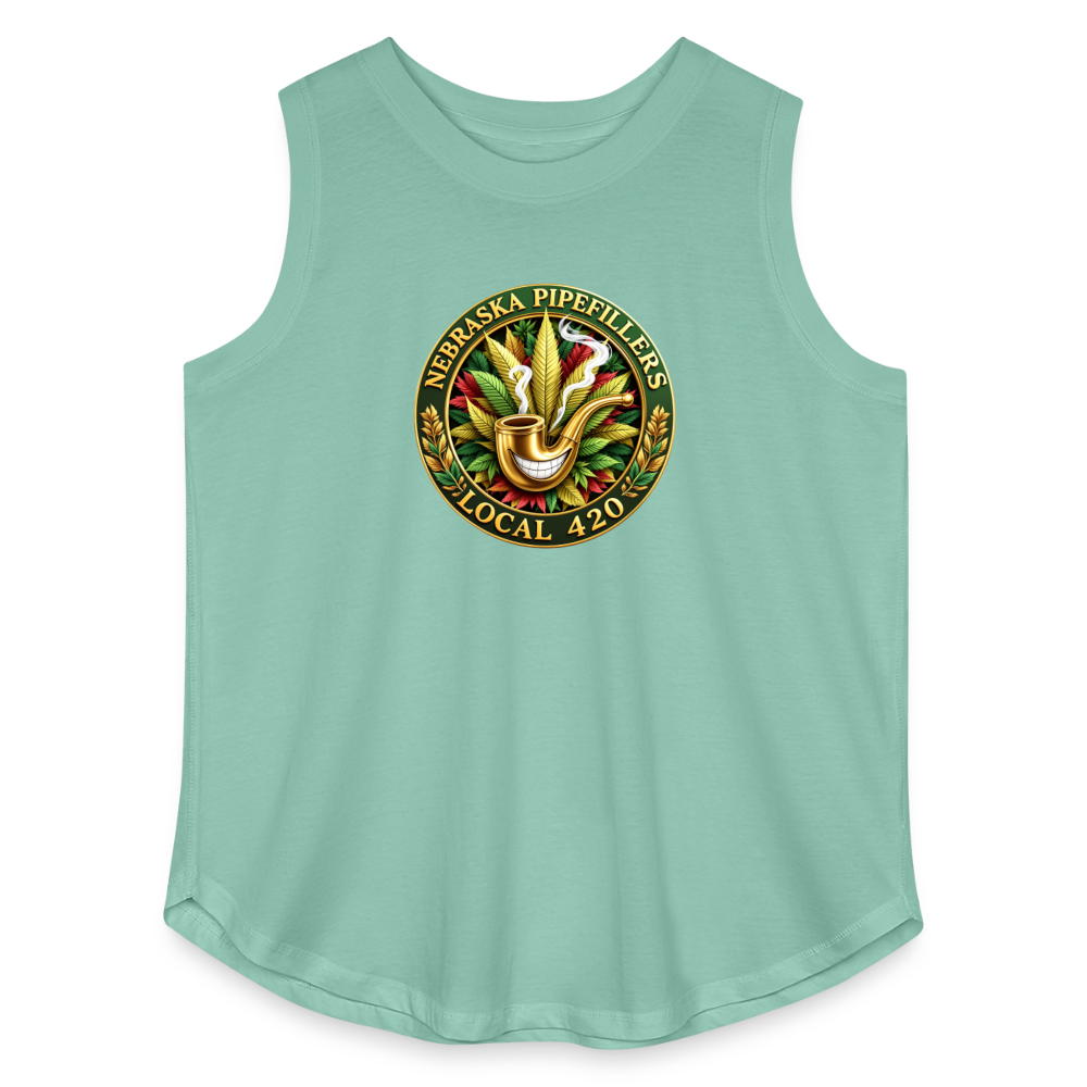NEBRASKA PIPEFILLERS LOCAL 420 F/B DESIGNS Women's Curvy Relaxed Tank Top - saltwater