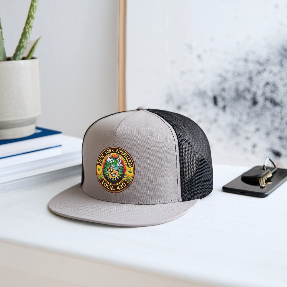 NEW YORK PIPEFILLERS LOCAL 420 Trucker Hat - gray/black