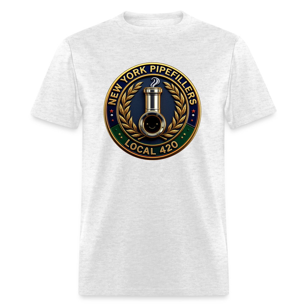 NEW YORK PIPEFILLERS LOCAL 420 F/B DESIGNS Men's T-Shirt - light heather gray