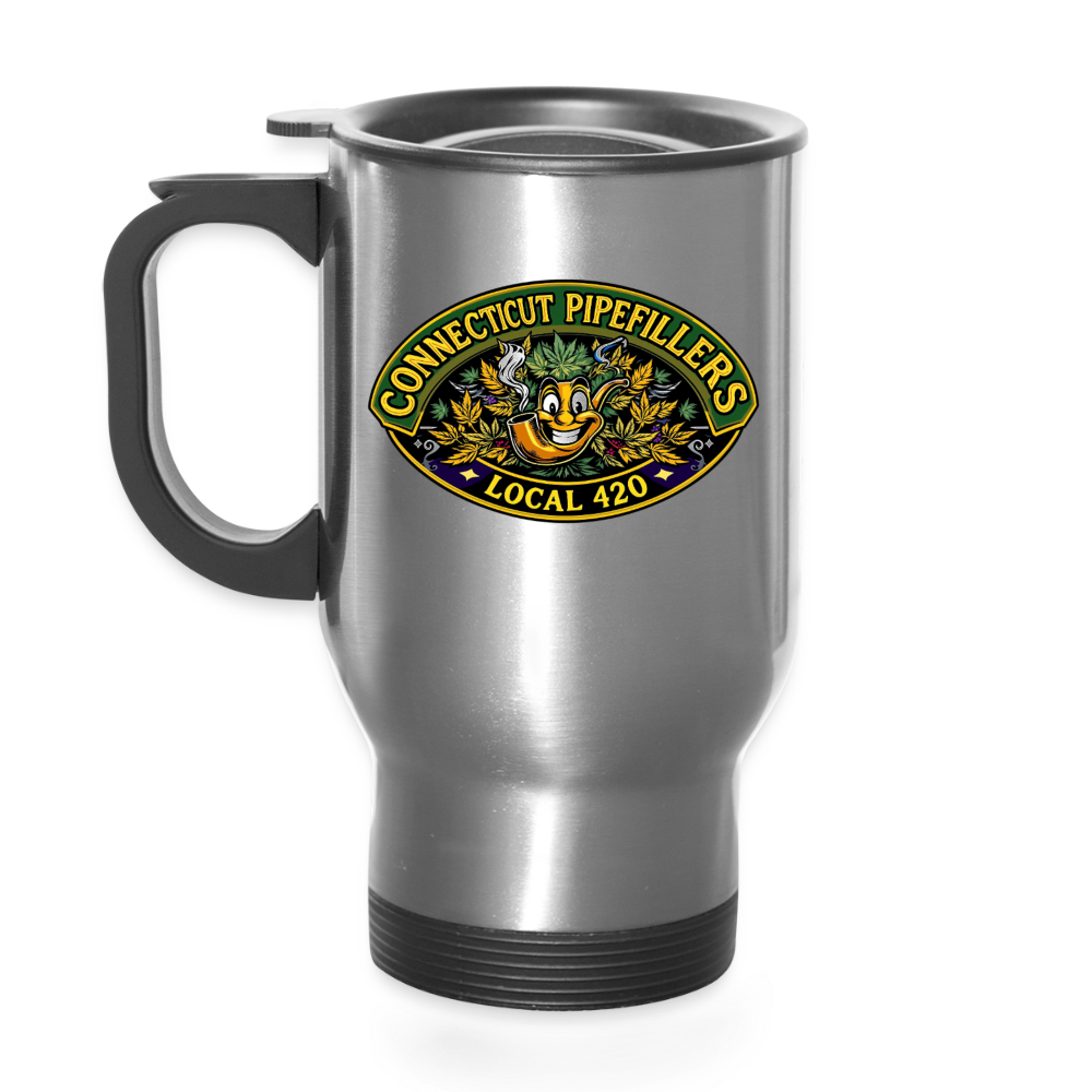 CONNECTICUT PIPEFILLERD LOCAL 420 14oz Stainless Steel Travel Mug - silver