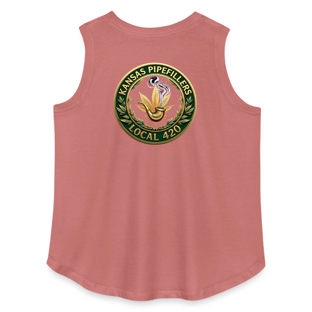 KANSAS PIPEFILLERS LOCAL 420 F/B DESIGNS Women's Curvy Relaxed Tank Top - mauve