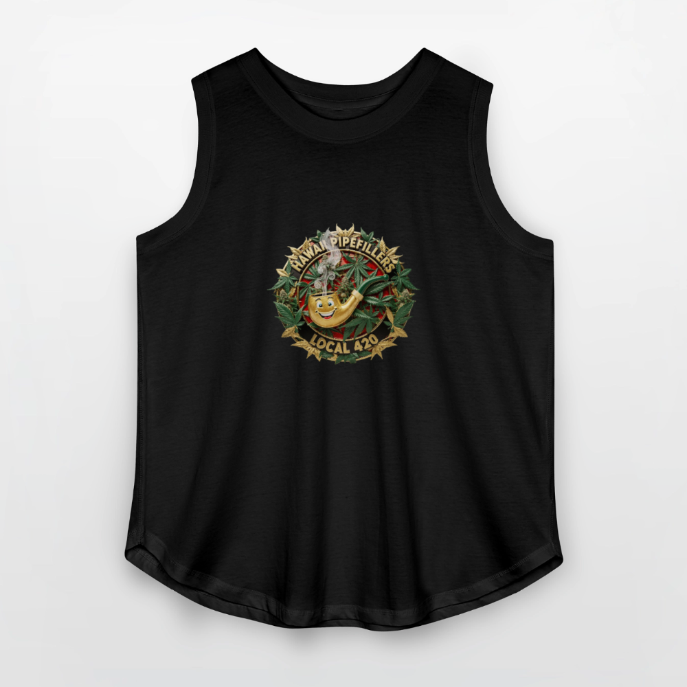HAWAII PIPEFILLERS LOCAL 420 Women's Curvy Relaxed Tank Top - black