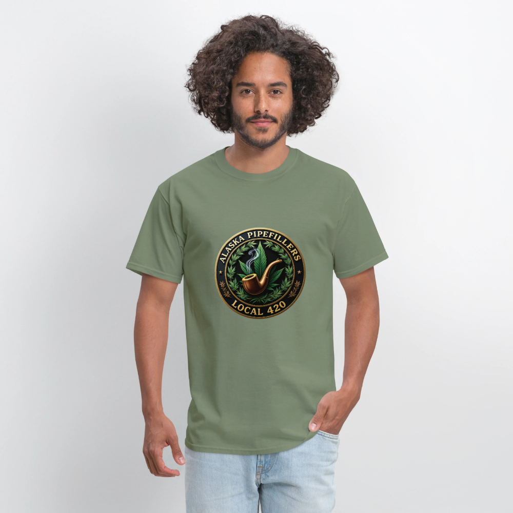 ALASKA PIPEFILLERS LOCAL 420 F/B DESIGN Men's T-Shirt - military green