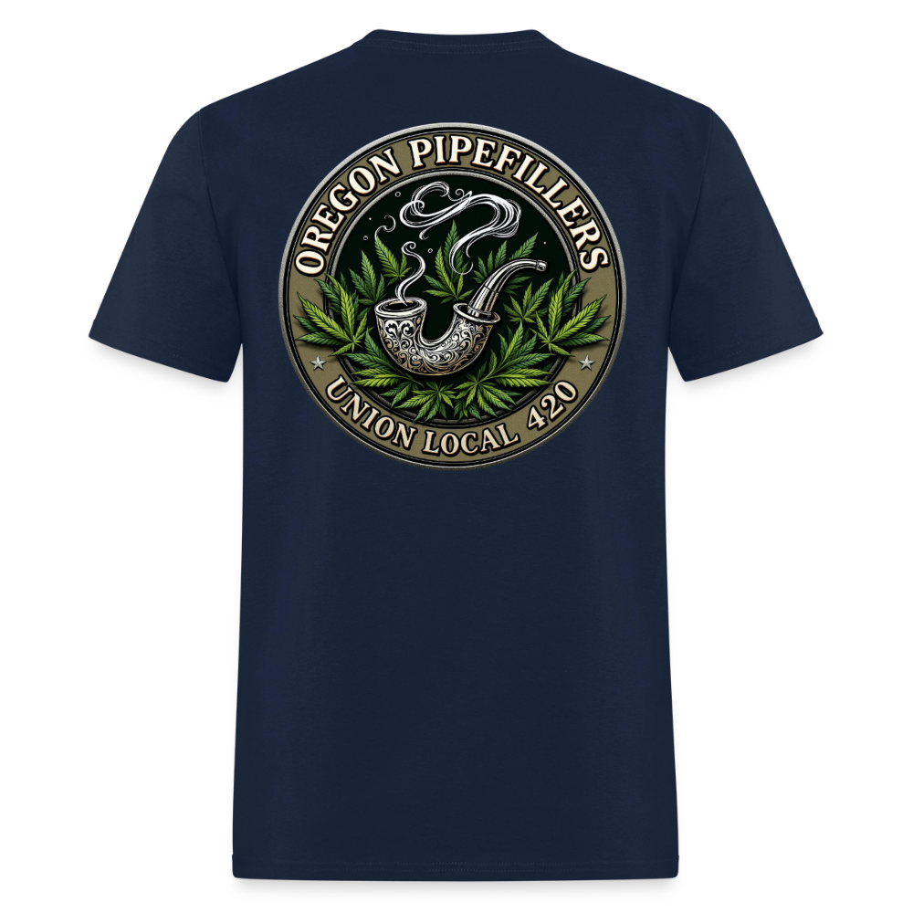 OREGON PIPEFILLERS LOCAL 420 2 EMBLEM Men's T-Shirt - navy