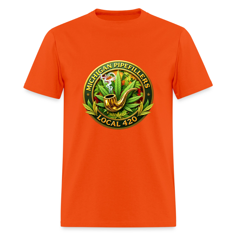 MICHIGAN PIPEFILLERS LOCAL 420 F/B DESIGN Men's T-Shirt - orange