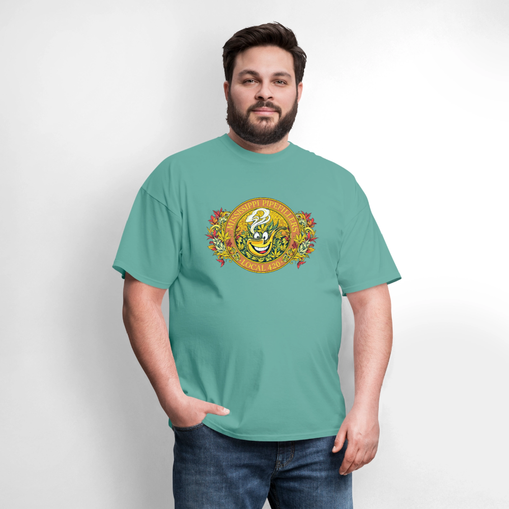 MISSISSIPPI PIPEFILLERS LOCAL 420 F/B DESIGNS Men's T-Shirt - aquatic