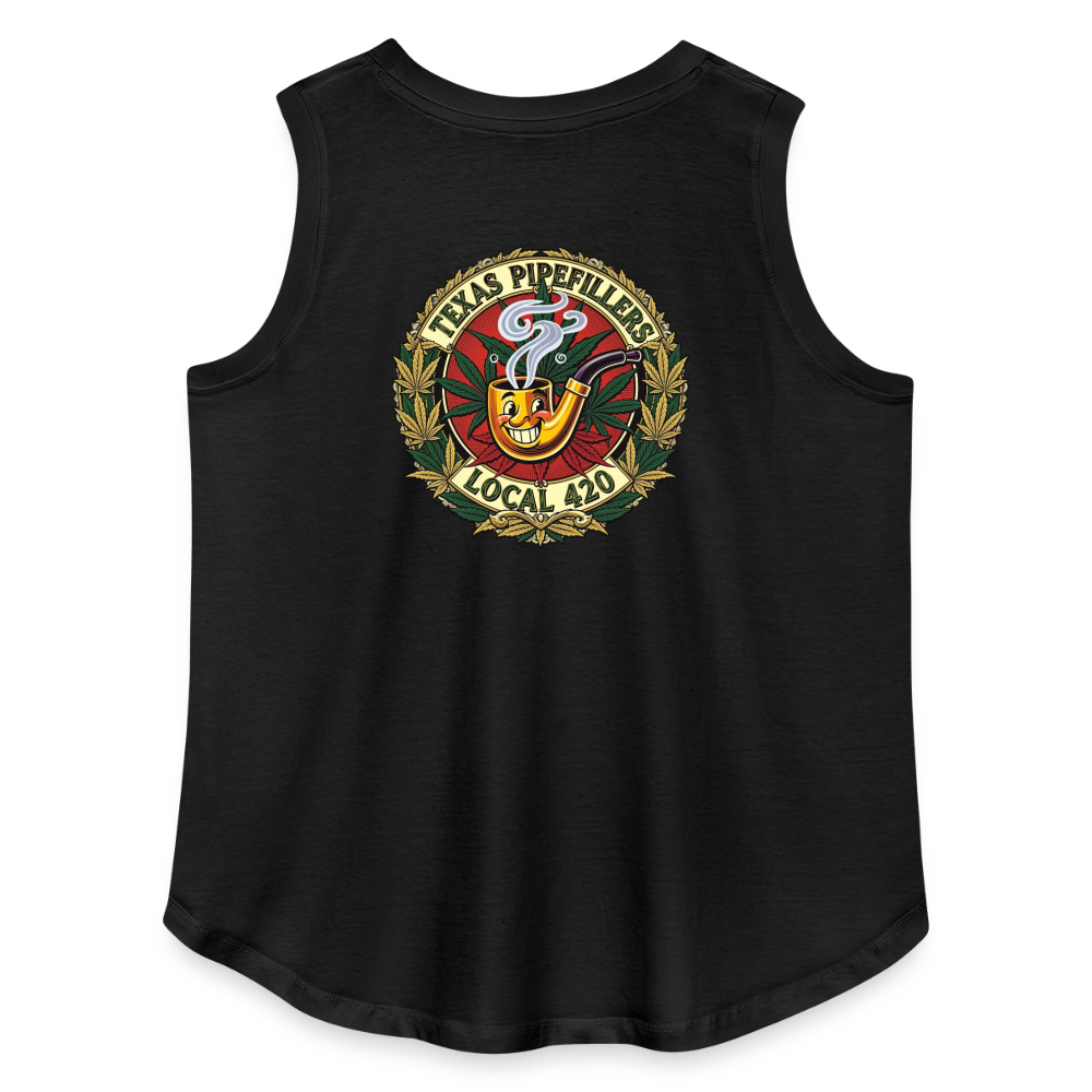 TEXAS PIPEFILLERS LOCAL 420 F.B DESIGN Women's Curvy Relaxed Tank Top - black
