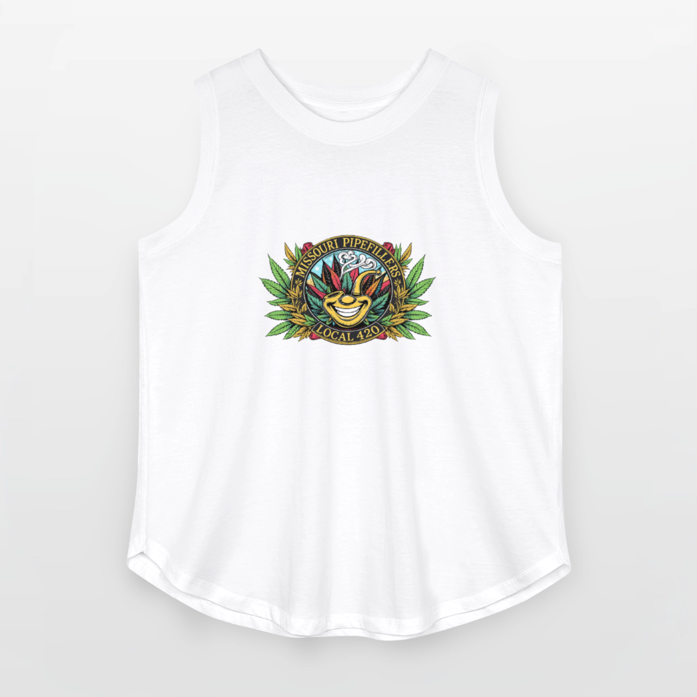 MISSOURI PIPEFILLERS LOCAL 420 Women's Curvy Relaxed Tank Top - white