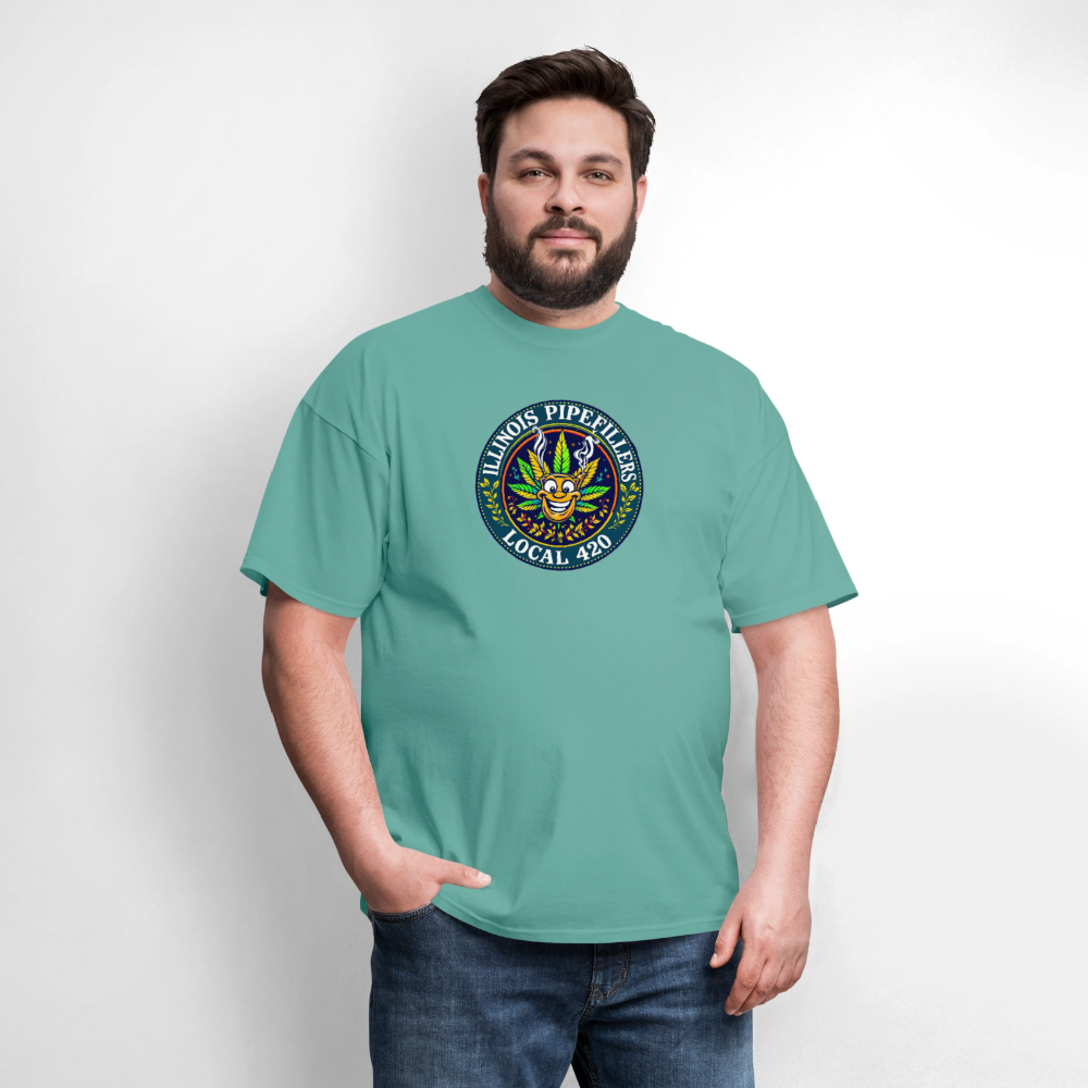 ILLINOIS PIPEFILLERS LOCAL 420 Men's T-Shirt - aquatic