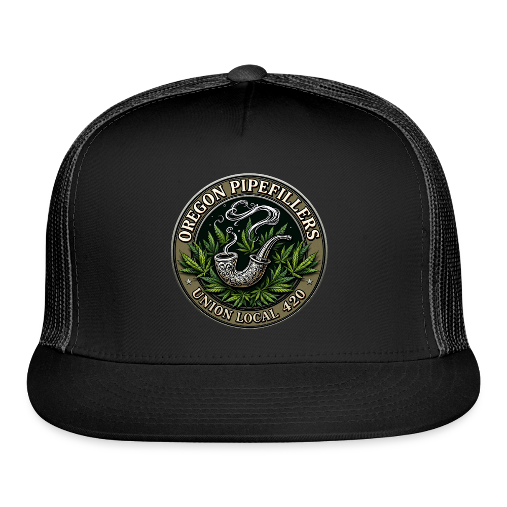 OREGON PIPEFILLERS LOCAL 420 Trucker Hat - black/black