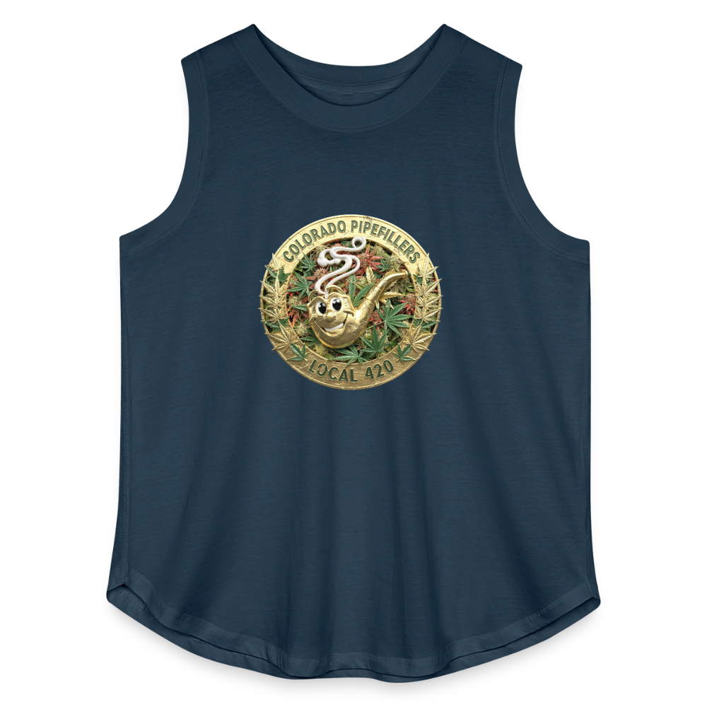 COLORADO PIPEFILLERS LOCAL 420 F/B DESIGN Women's Curvy Relaxed Tank Top - denim