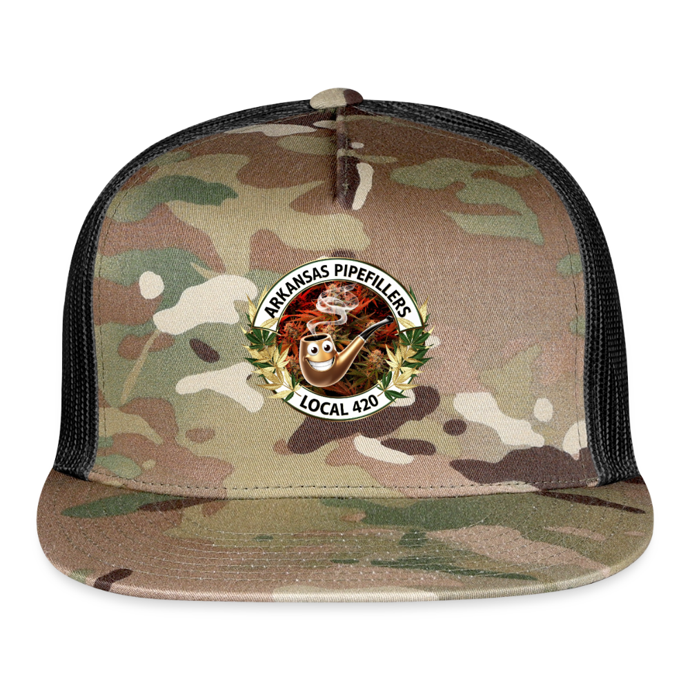 ARKANSAS  PIPEFILLERS LOCAL 420 CAMO Trucker Hat - MultiCam\black