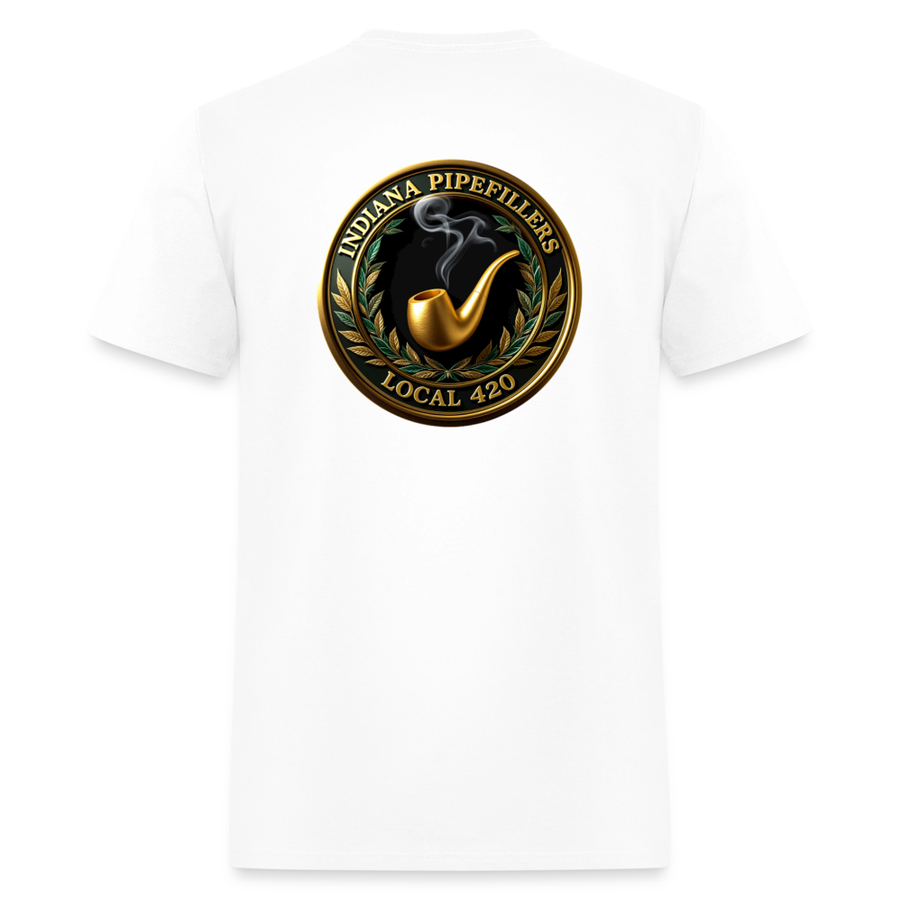 INDIANA PIPEFILLERS LOCAL 420 F/B DESIGN Men's T-Shirt - white