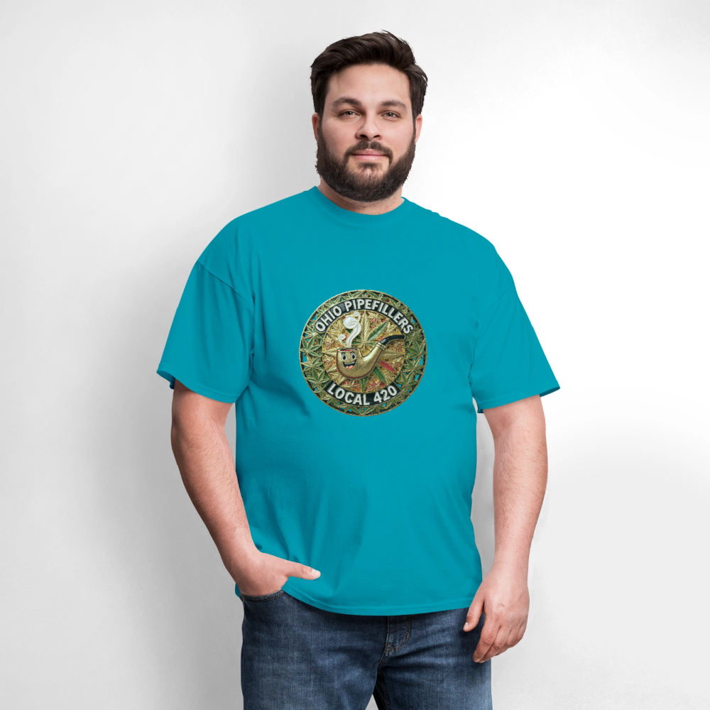 OHIO PIPEFILLERS LOCAL 420  F/B DESIGNS Men's T-Shirt - turquoise