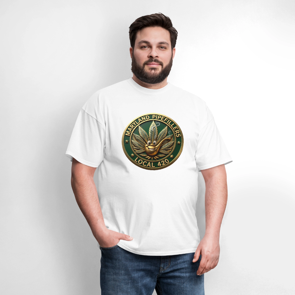 MARYLAND PIPEFILLERS LOCAL 420 Men's T-Shirt - white