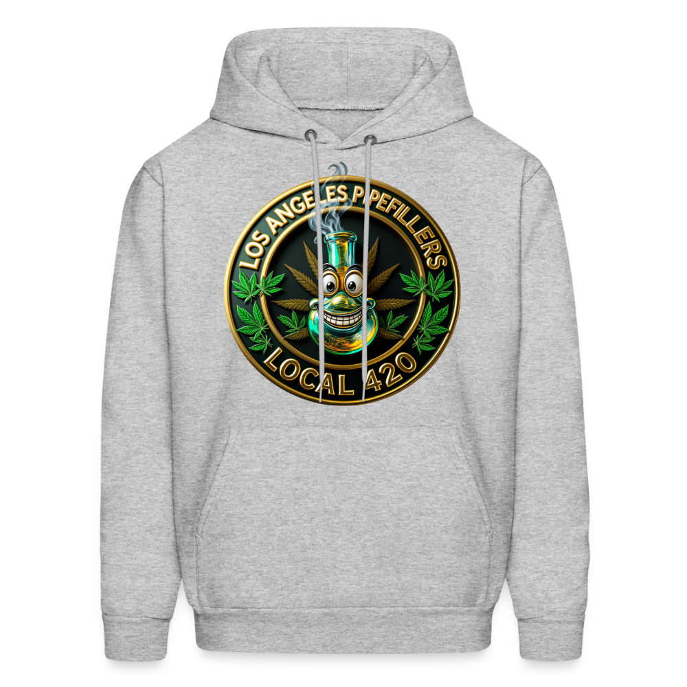 LOS ANGLES PIPEFILLERS LOCAL 420 2 EMBLEM Men's Hoodie - heather gray